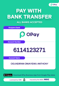 Joined me on Opay Bank 